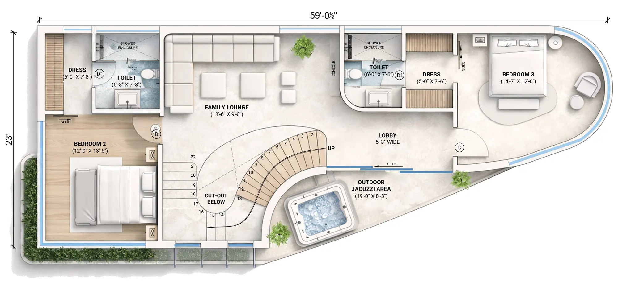 Villa Terrana first floor plan