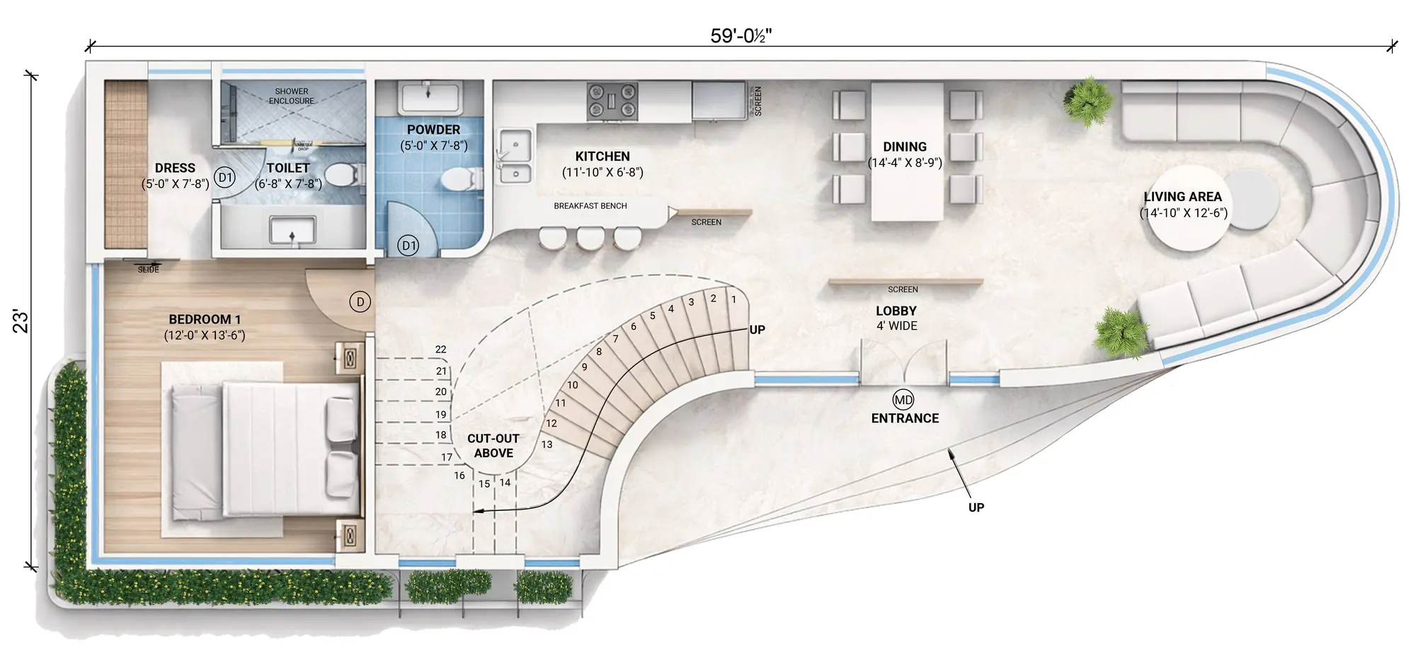 Villa Terrana ground floor plan